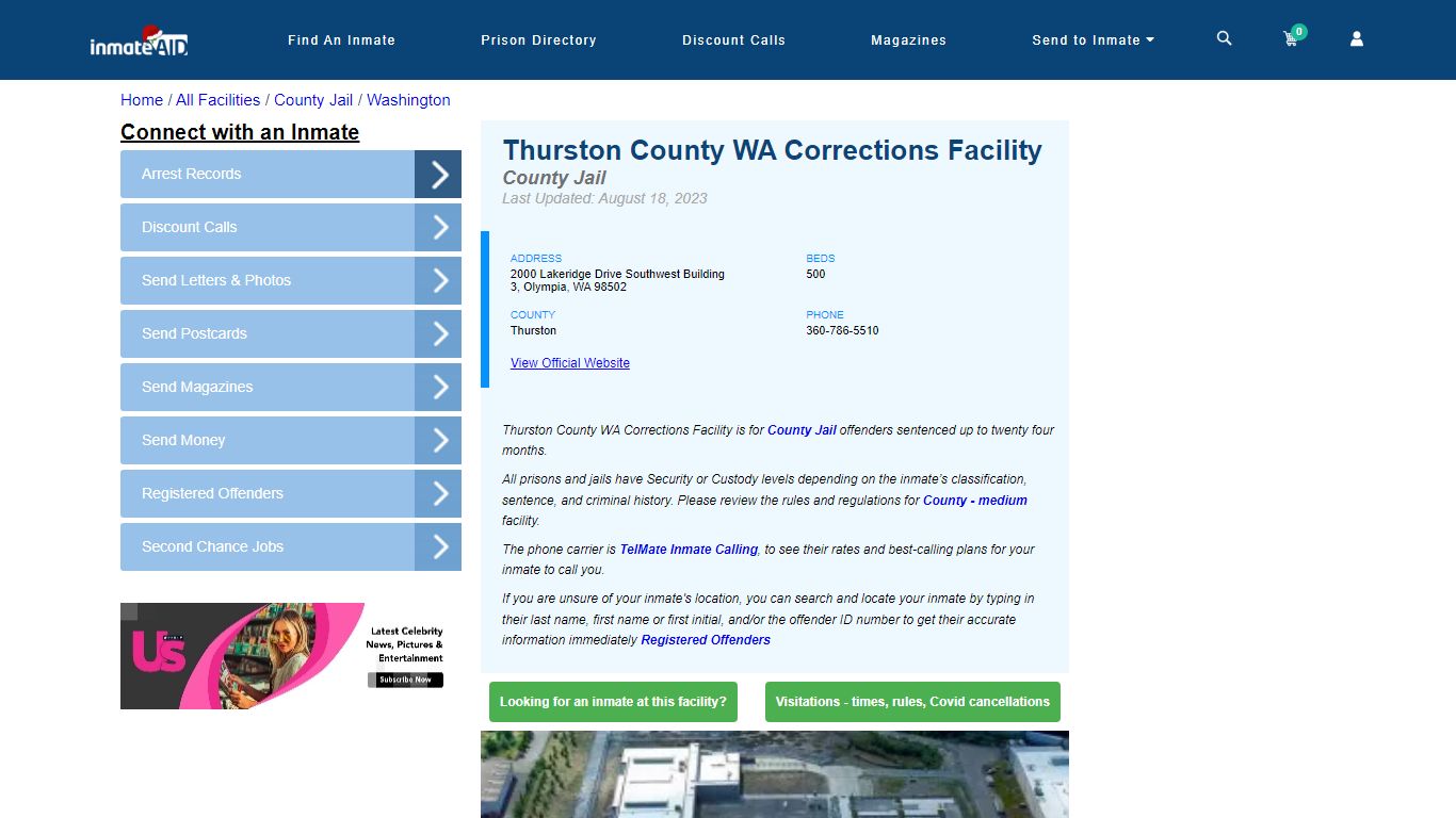 Thurston County WA Corrections Facility - Inmate Locator - Olympia, WA